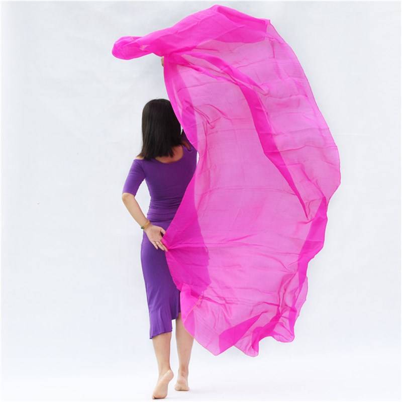 Factory selling belly dance gauze, real silk hand sand throwing dance scarf H pure white scarf performance show scarf bag