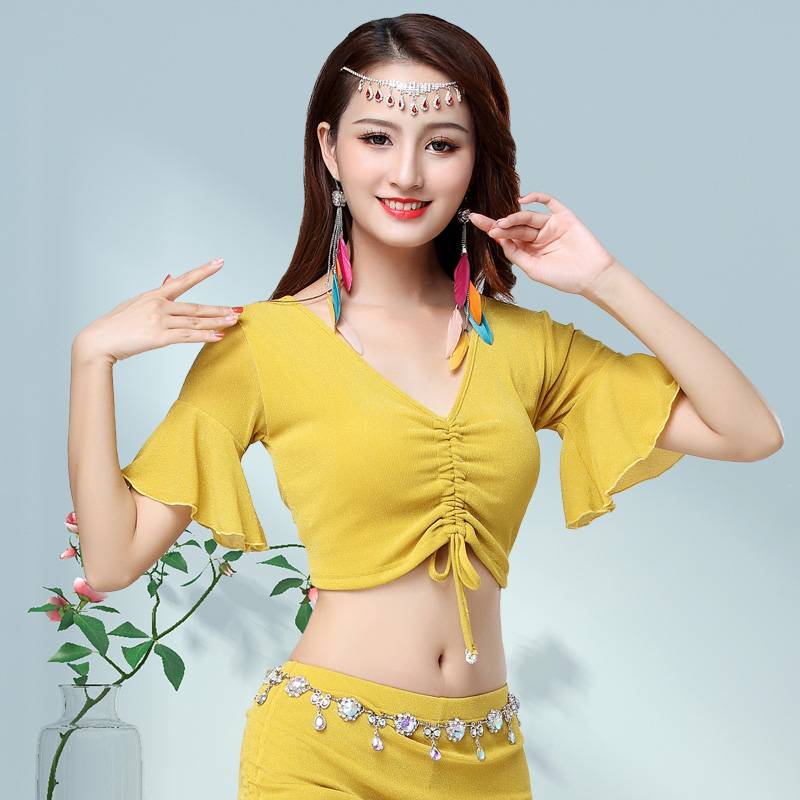 Belly dance shirt sexy new practice service female beginner sexy upper 2024 Oriental dance clothing summer