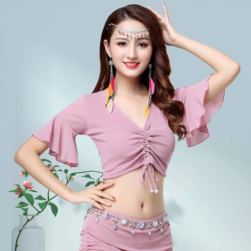 Belly dance shirt sexy new practice service female beginner sexy upper 2024 Oriental dance clothing summer