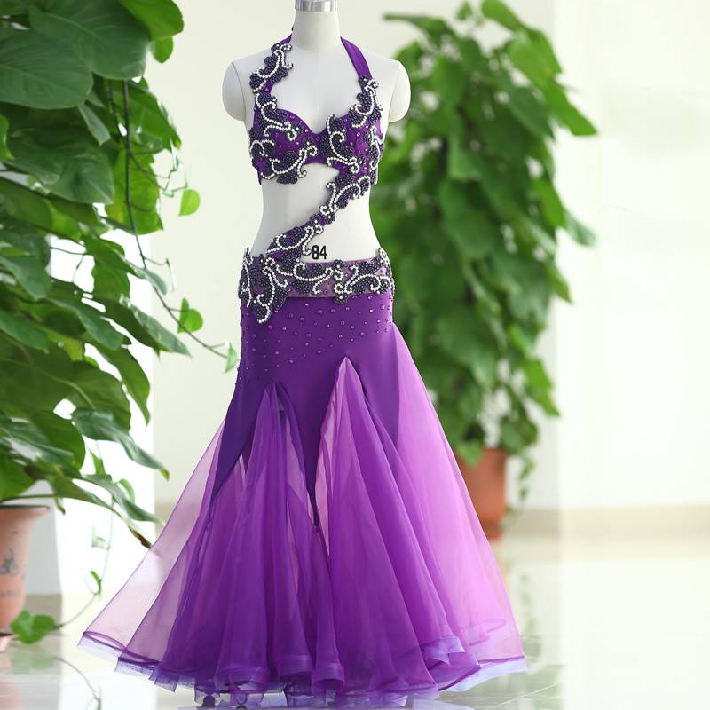2022 New Belly Dance Performance Set Indian Dance Stage Performance Drain Long Skirt 880#