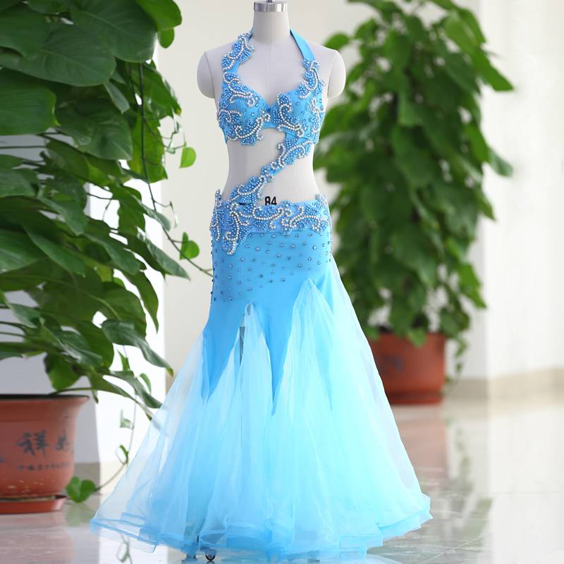2022 New Belly Dance Performance Set Indian Dance Stage Performance Drain Long Skirt 880#