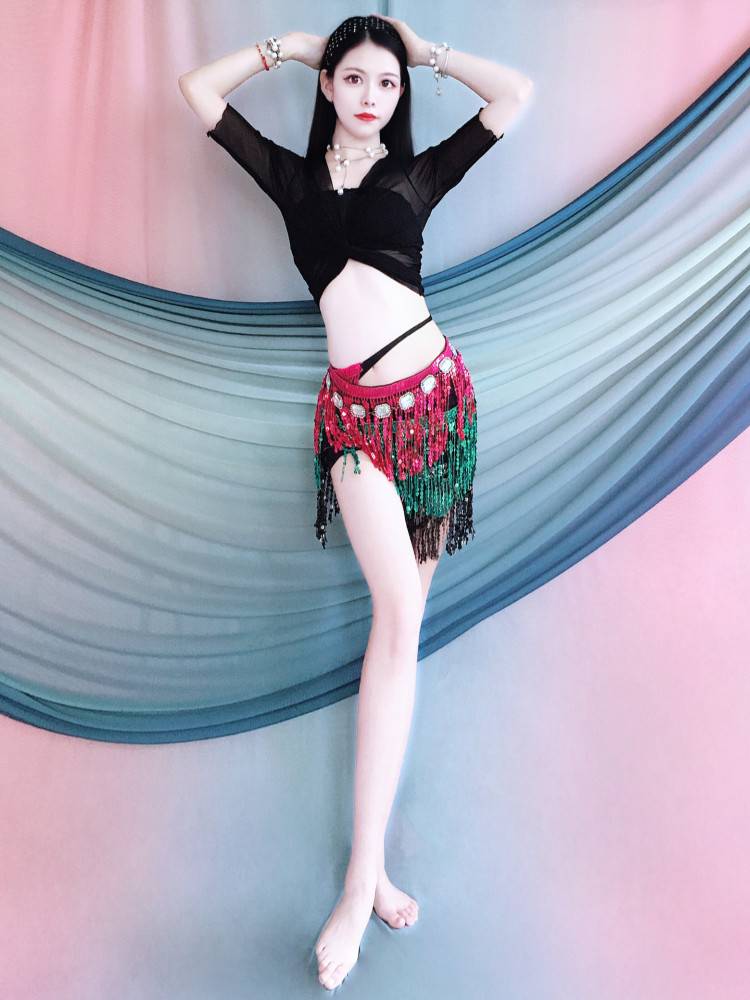 Belly dance exercise, beads, tassel performance clothing set, beginner master Oriental dance service children's exercise service
