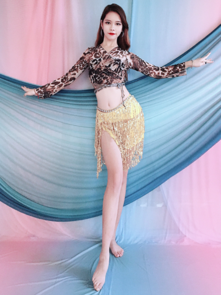Belly dance exercise, beads, tassel performance clothing set, beginner master Oriental dance service children's exercise service