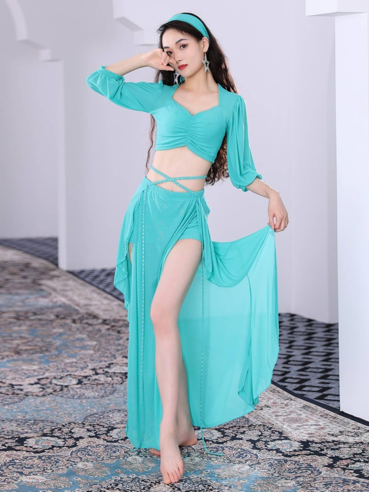 Belly Dance French Palace Wind Skirt Set 2023 New Oriental Dance Watch Performance Practice Female Group Service