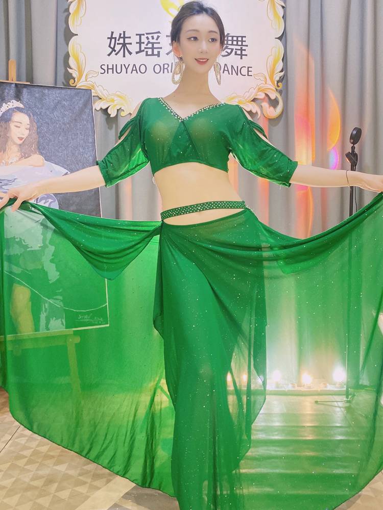 Belly Dance 2024 Summer new practice service sexy hot drill sleeve shows thin oriental dance watch performance service group service