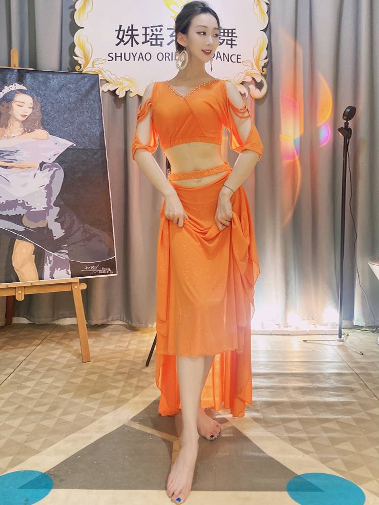 Belly Dance 2024 Summer new practice service sexy hot drill sleeve shows thin oriental dance watch performance service group service