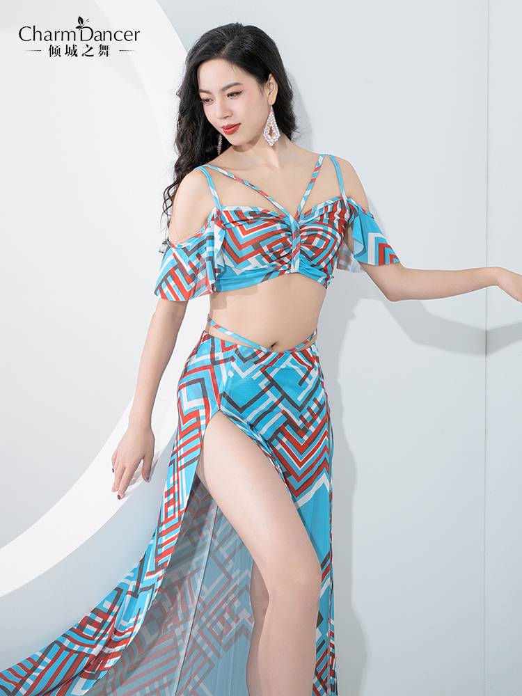 Qingcheng Dance Belly Dance Clothing 2024 New Niche Printing Net Said Disciples Set Oriental Dance Services