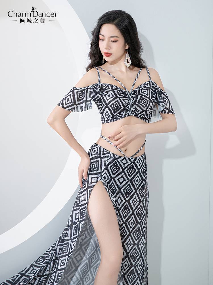 Qingcheng Dance Belly Dance Clothing 2024 New Niche Printing Net Said Disciples Set Oriental Dance Services