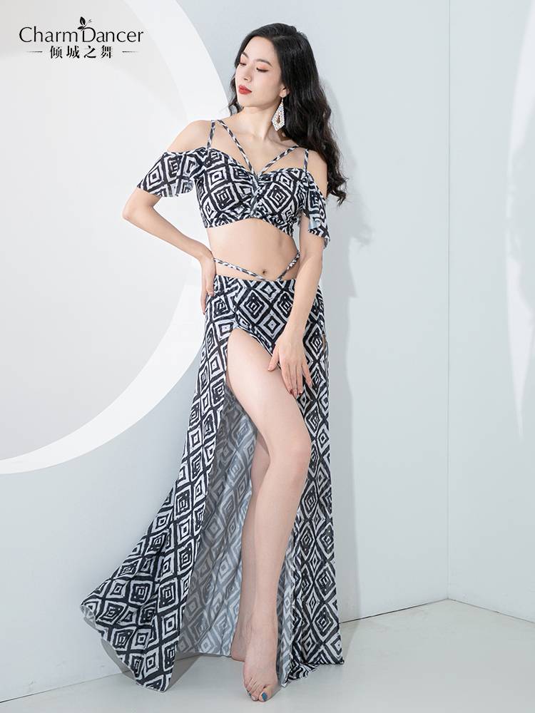 Qingcheng Dance Belly Dance Clothing 2024 New Niche Printing Net Said Disciples Set Oriental Dance Services
