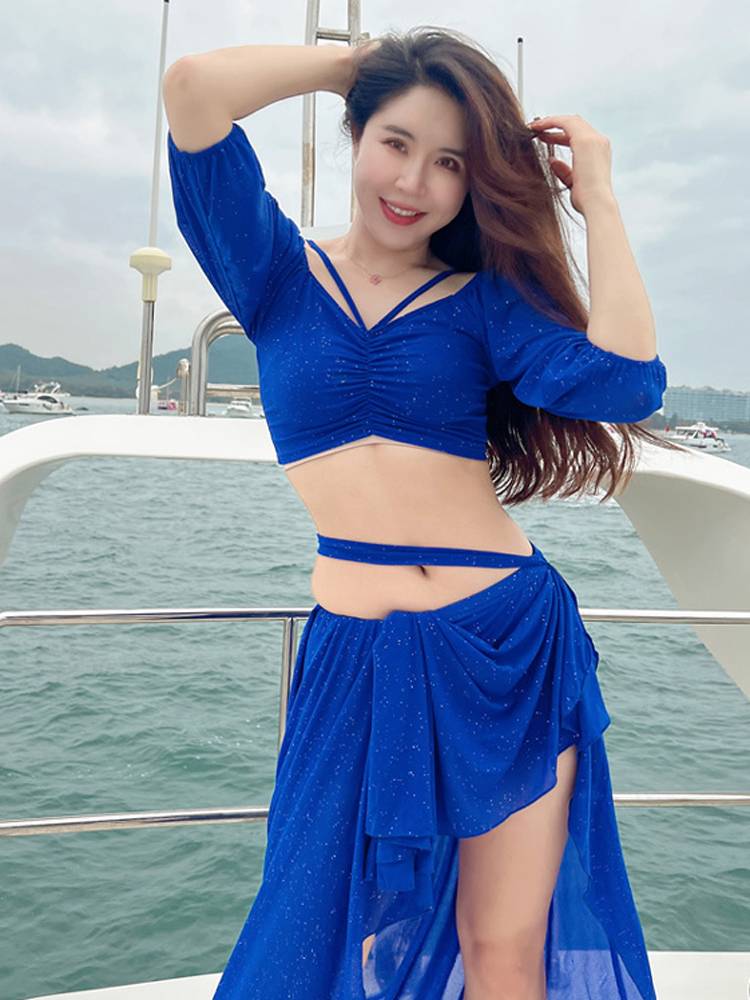 Welfare belly dance service French palace skirt set new 2023 Oriental dance watch performance training group service class service
