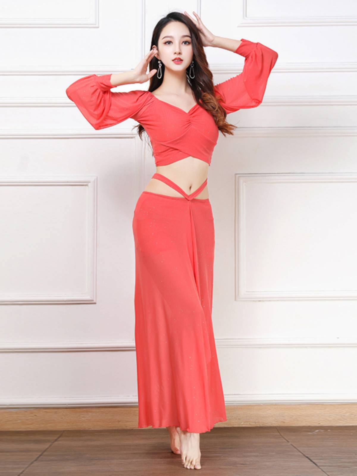 2024 New Belly Dance Practice Server Set Women's Big size Sexy Performance Server Performance Dancing Long Skirt Fairy