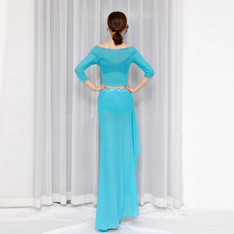Belly dance training juvenue beginner clothing female new set of oriental dance dance clothes spring and summer performance long skirt