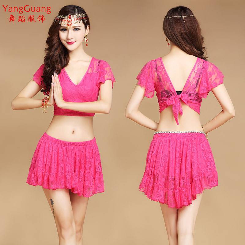 Belly dance clothing beginner practice service 2018 new Indian dance performance clothes lace skirt sexy suit