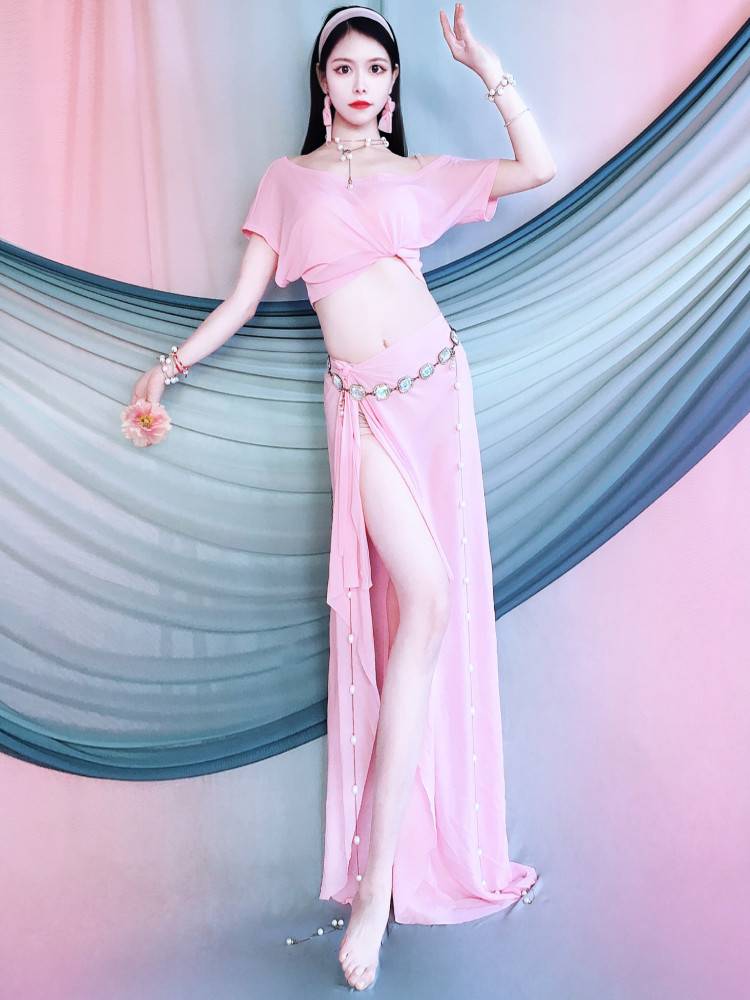 Yanxin Huimei Belly Dance Children's Performance Services 2024 Summer Gradient Color Oks shoulder Big hip hipline set