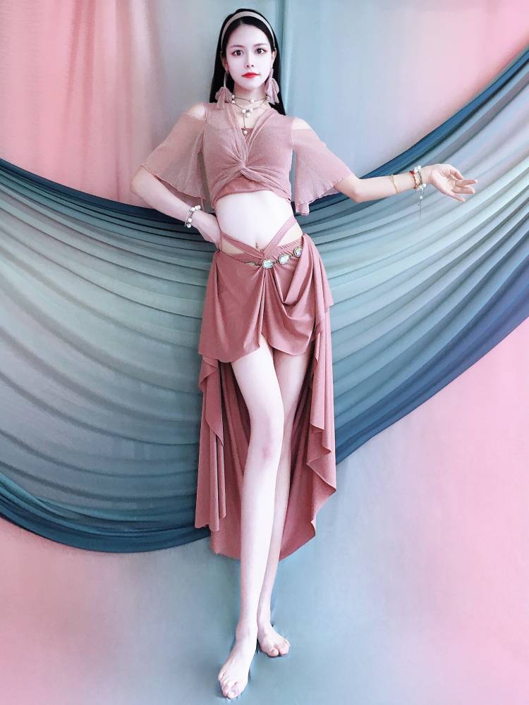 Belly Dance Clothing 2024 Bean paste Pluffy Palace Palace Palace Skirt Oriental Dance Course Performance Practice Delivery Children