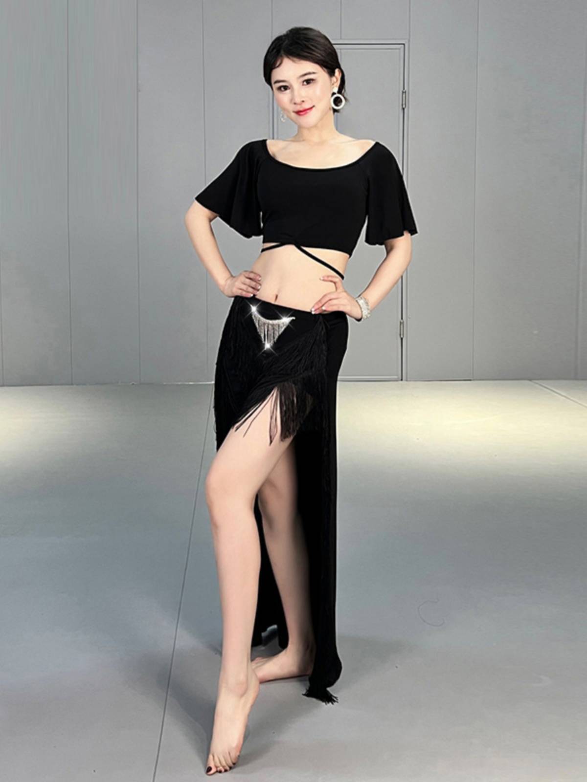 Belly Dance 2024 new summer female adult dance clothing Oriental dance exercise suit set stage performance service