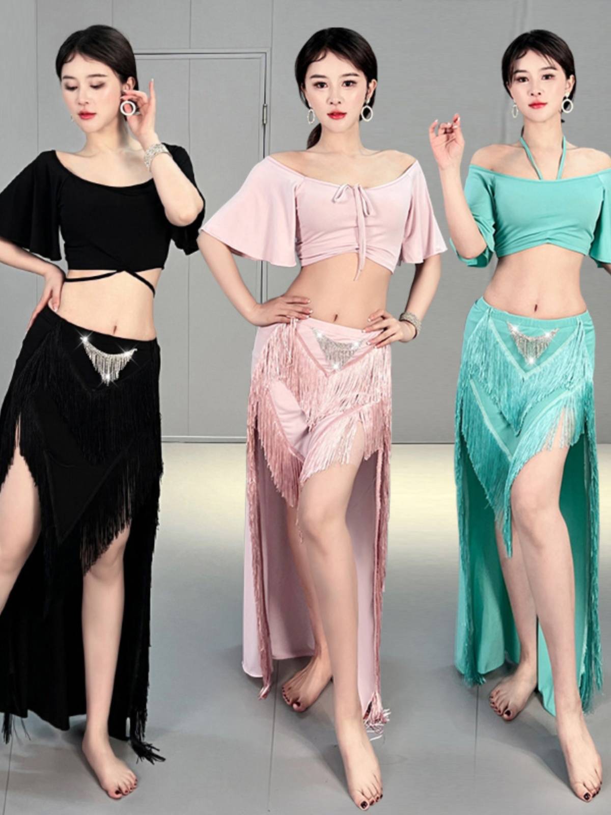 Belly Dance 2024 new summer female adult dance clothing Oriental dance exercise suit set stage performance service