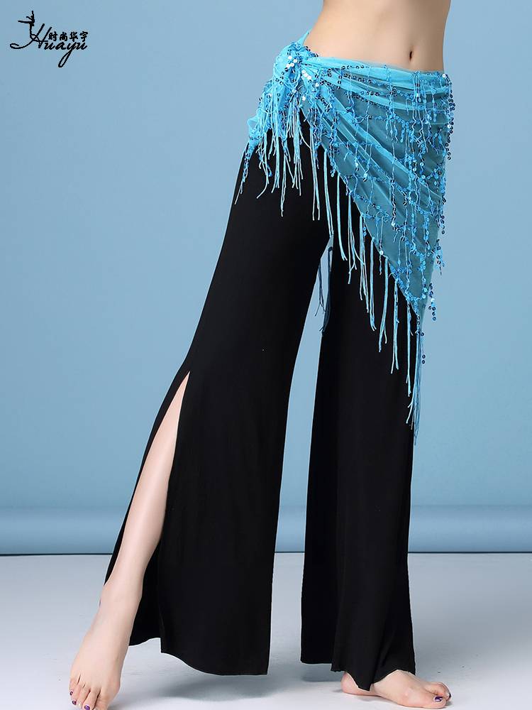 Belly dance waist chain new waist straps, lilies, sequins, triangular scarf Oriental dance junior scholars, versatile waist decoration practice hip towel