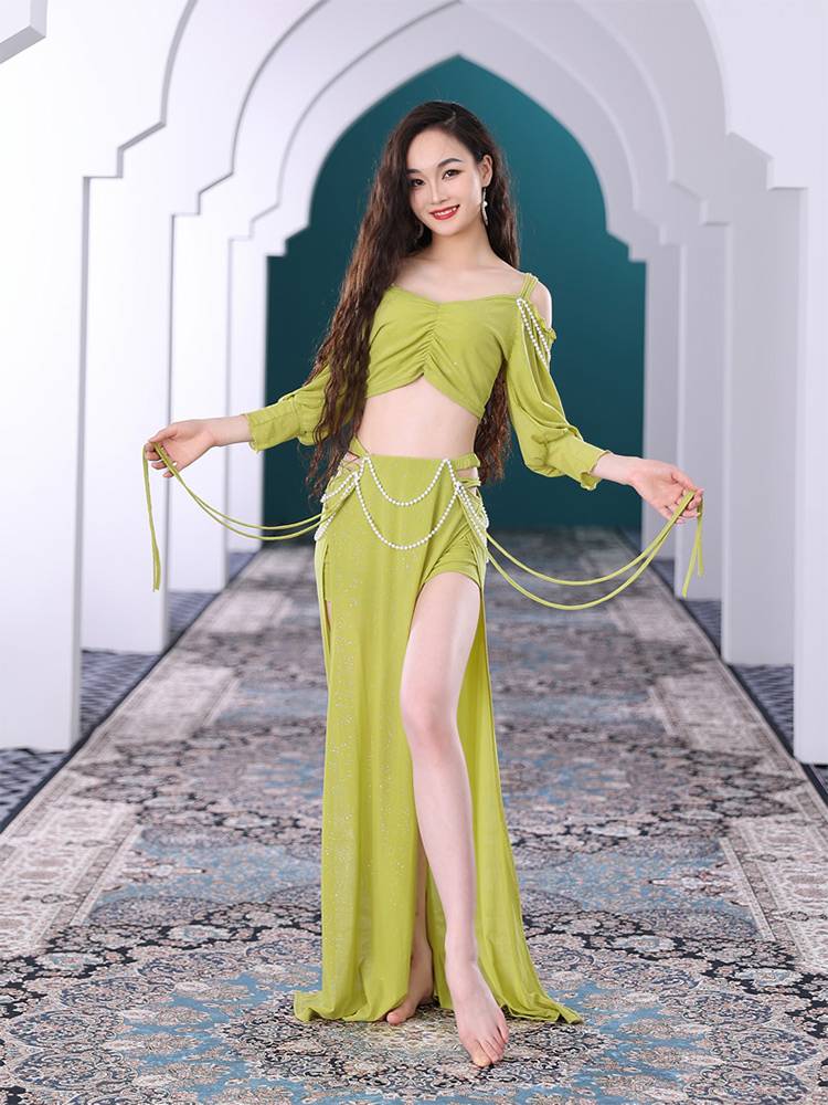 The court wind oriental dance top dressing exercise suit new dance skirt under the show, showing skirt belly dance clothing