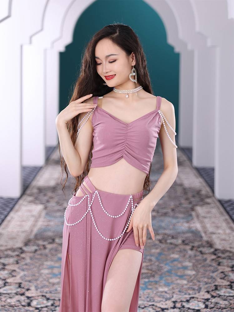 The court wind oriental dance top dressing exercise suit new dance skirt under the show, showing skirt belly dance clothing