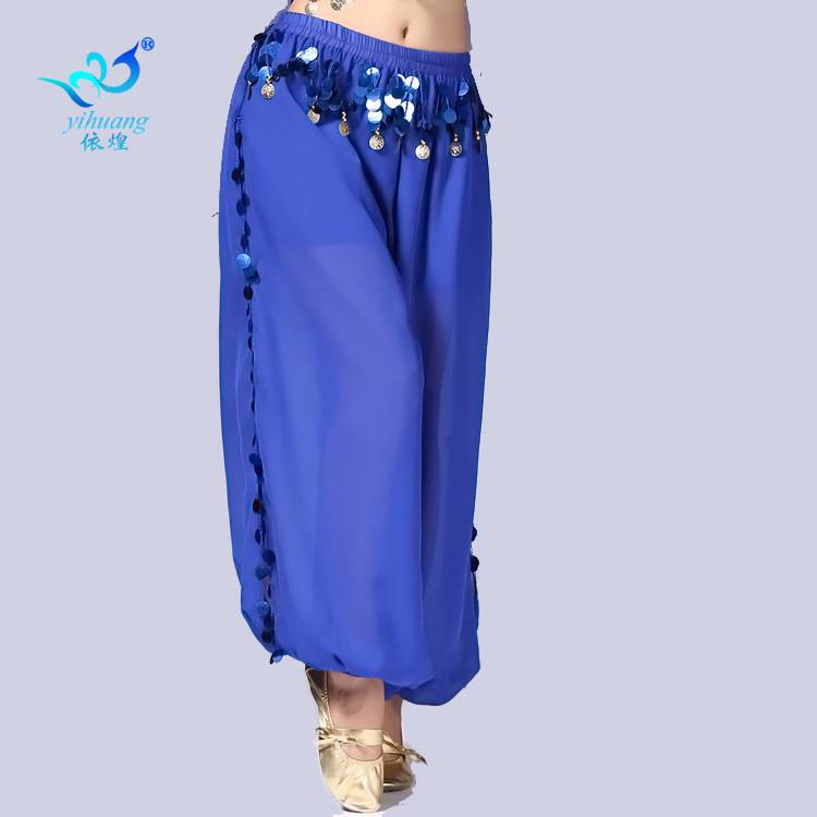 New Indian danced belly dance pants performance clothing practice service competition dance chiffon sequin pants lantern