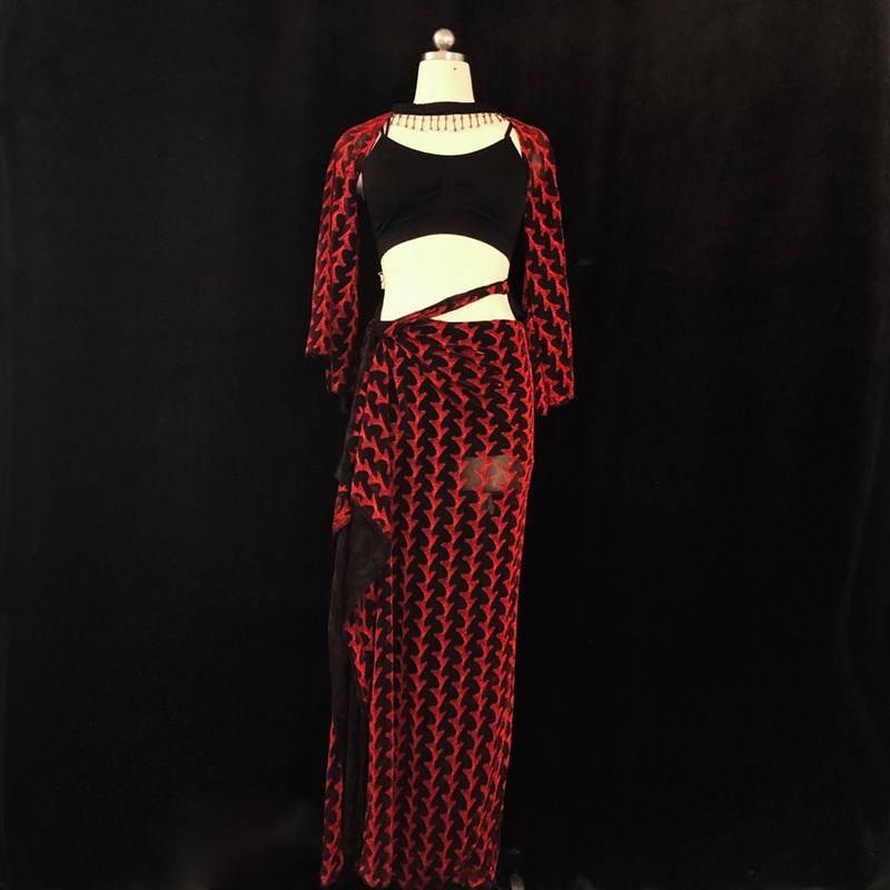 New belly dance oriental dance exercise suit training clothes hip towel, shoulder long skirt junior high school junior group clothing suit