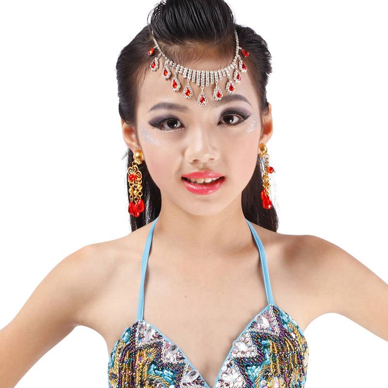 Children's belly dance coin earrings dance earrings earrings girl belly dance set stage performance earrings gold