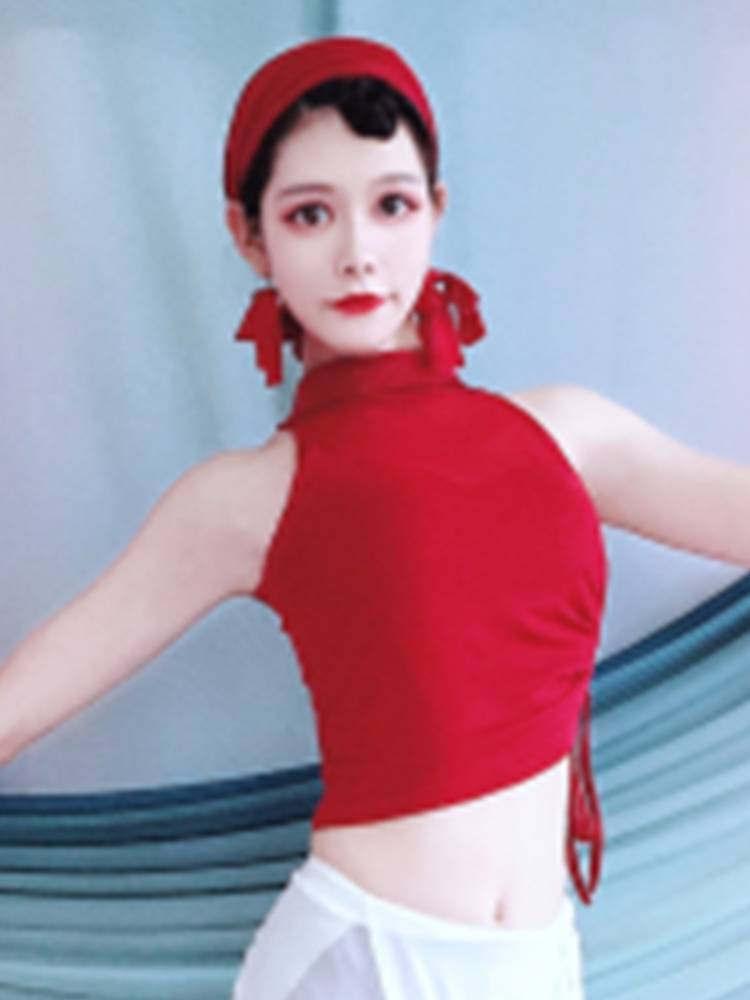 Baiya Qianhui belly dance top 2024 spring new lace mesh training uniform jacket juvenile juvenile master Oriental dance service
