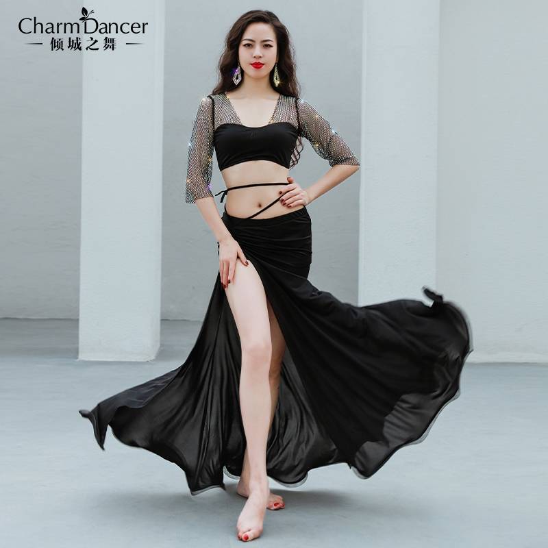 The new goddess of the dance of the city dance, the new clothes belly dance practice clothing actress sky hot drill net splicing exercise service