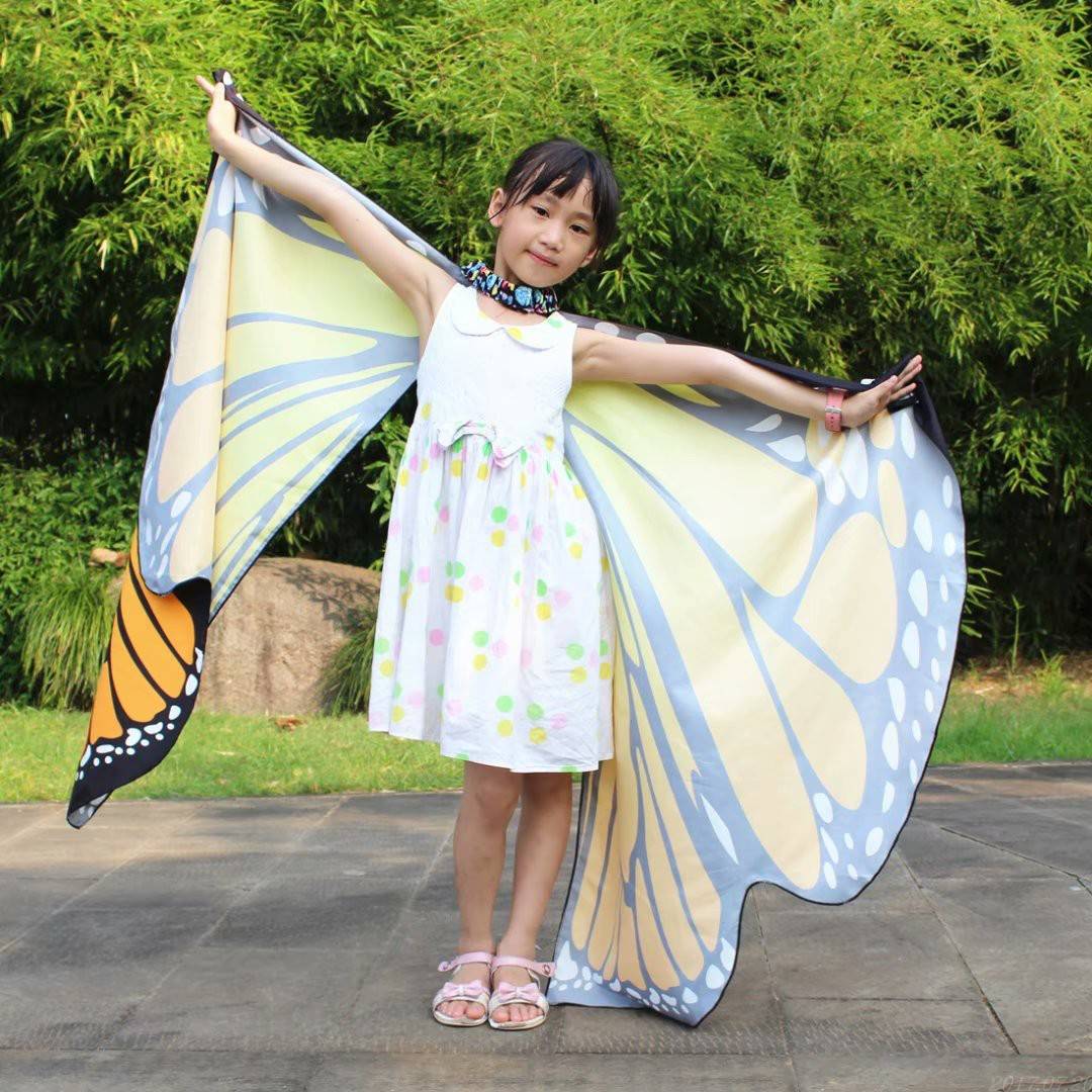 Dance polyester polyester butterfly rotating butterfly shawl decorative butterfly wipest European and American belly dance children butterfly wings