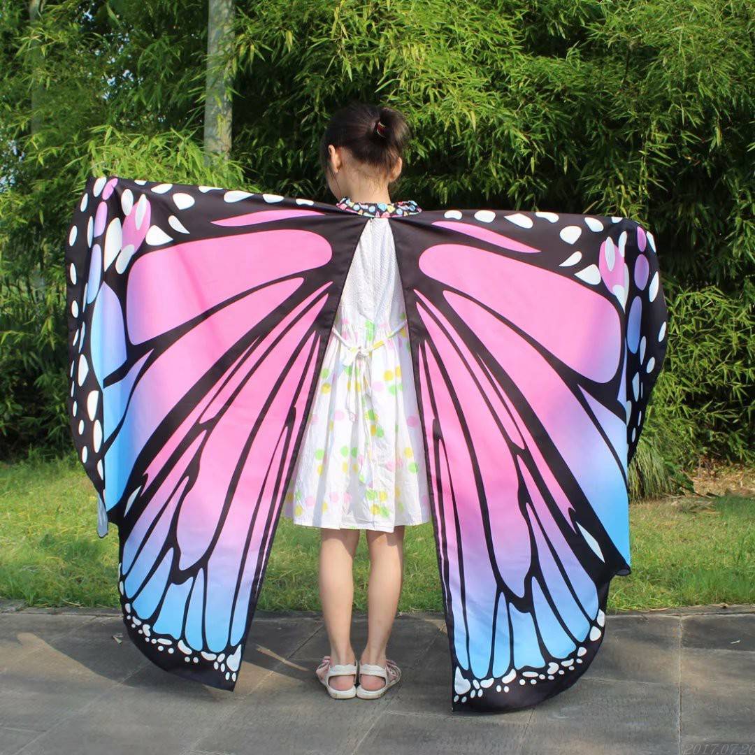 Dance polyester polyester butterfly rotating butterfly shawl decorative butterfly wipest European and American belly dance children butterfly wings