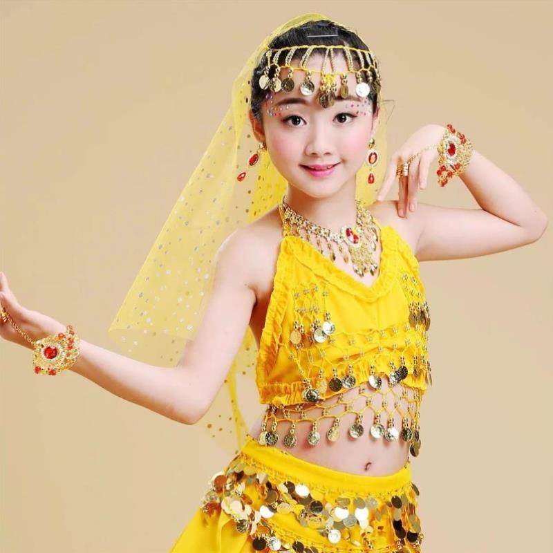 New children's belly dance head jewelry scarf dance performance accessories head jewelry scarf color point pure veil