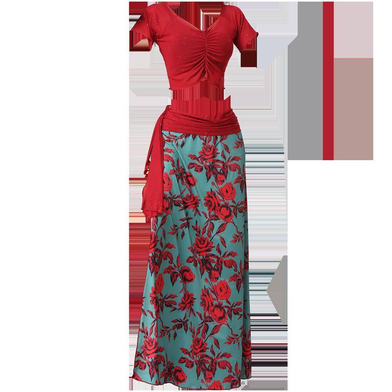 Belly dance exercise clothing female year new set of autumn and winter sexy long skirts Oriental dance clothing to cover the belly