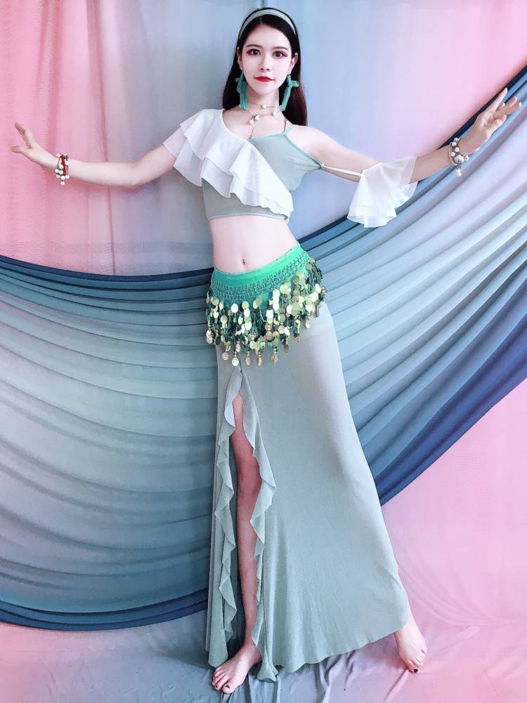 Belly Dance Summer Summer New Trip Lotus Fairy Fairy Fairy Fairy Skirt Set Oriental Dance Children Performing