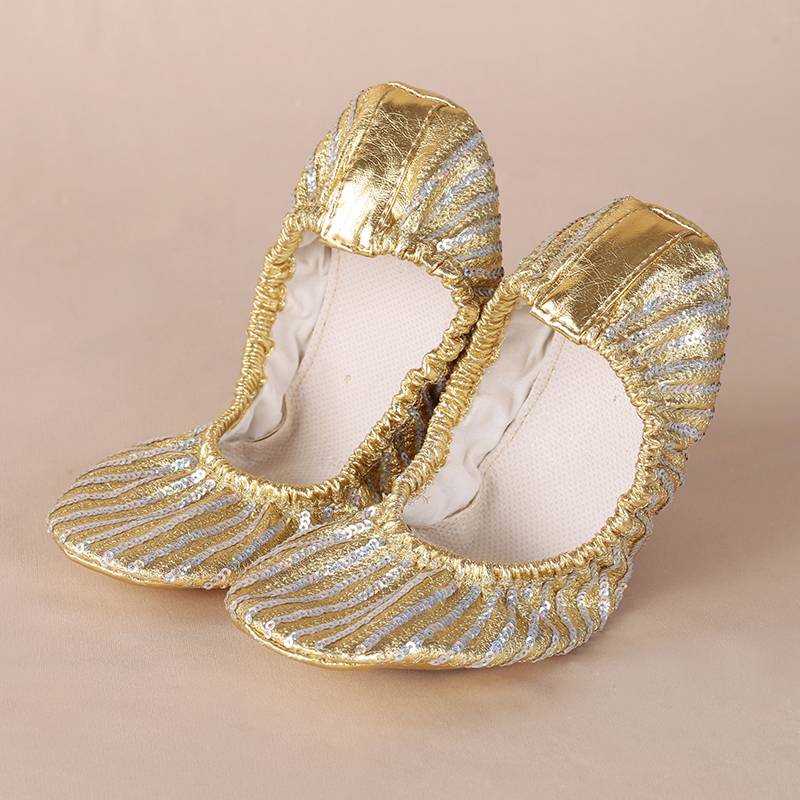 Belly dance shoes Soft bottom Practice Shoes Indian Dance Shoes Golden Half Cat Claw Shoes Teacher Shoes and Dance Shoes Female Summer