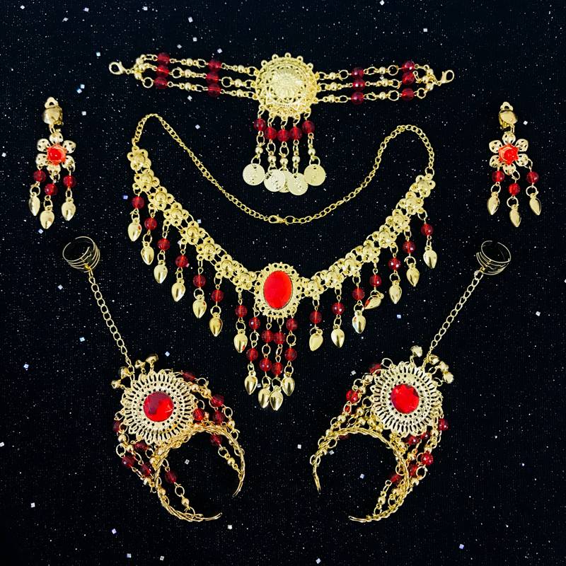 New Indian dance accessories stage table performance jewelry necklace ear ring glory jewelry belly dance