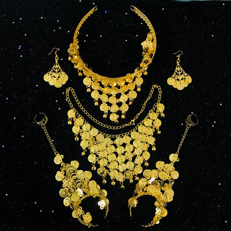 New Indian dance accessories stage table performance jewelry necklace ear ring glory jewelry belly dance
