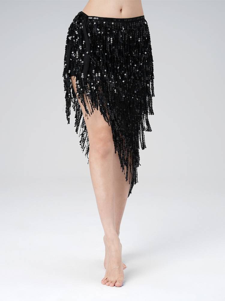 2023 new belly dance practice service waist chain hip -hip skirt, sequins, streaming Suximi heavy workers inspiring performance clothes