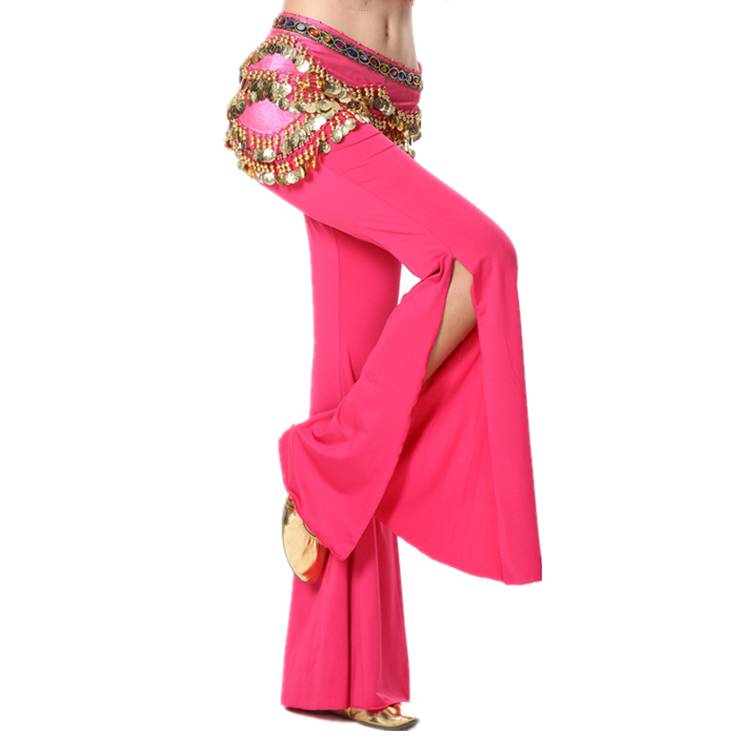 Belly dance pants 2022 new bilateral slit oriental exercise pants adult big flared pants beginner training pants
