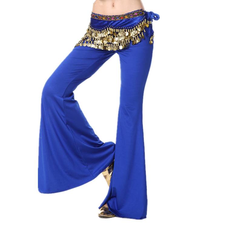 Belly dance pants 2022 new bilateral slit oriental exercise pants adult big flared pants beginner training pants