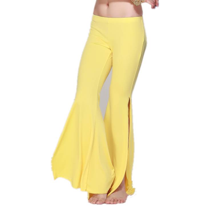 Belly dance pants 2022 new bilateral slit oriental exercise pants adult big flared pants beginner training pants
