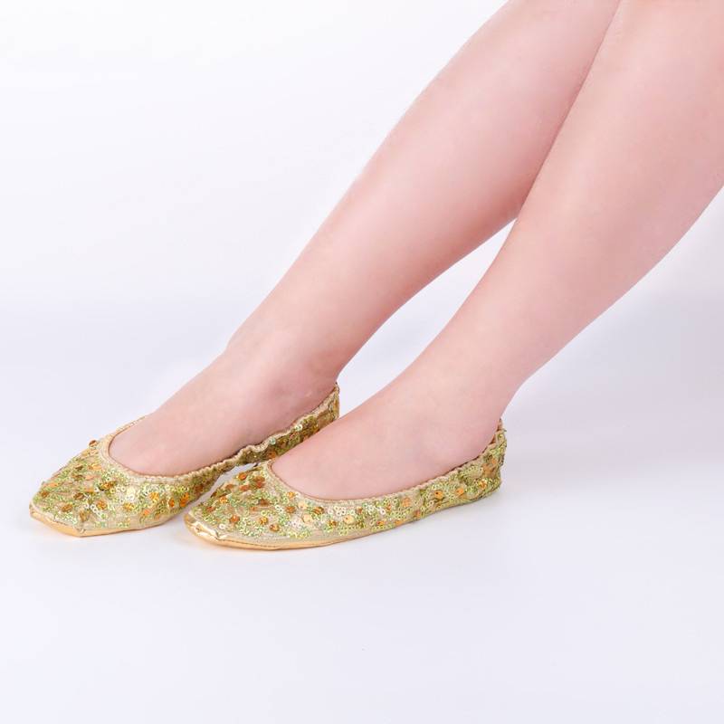 Belly dance new dance exercise shoes soft soles breathable dance shoes flat sole shoes  size sequins flat shoes