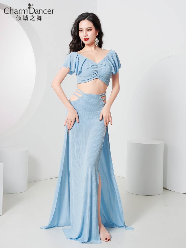 The dance of the dance belly dance clothing 2024 new practice service lotus leaf high waist hollow girl wind oriental dance clothing