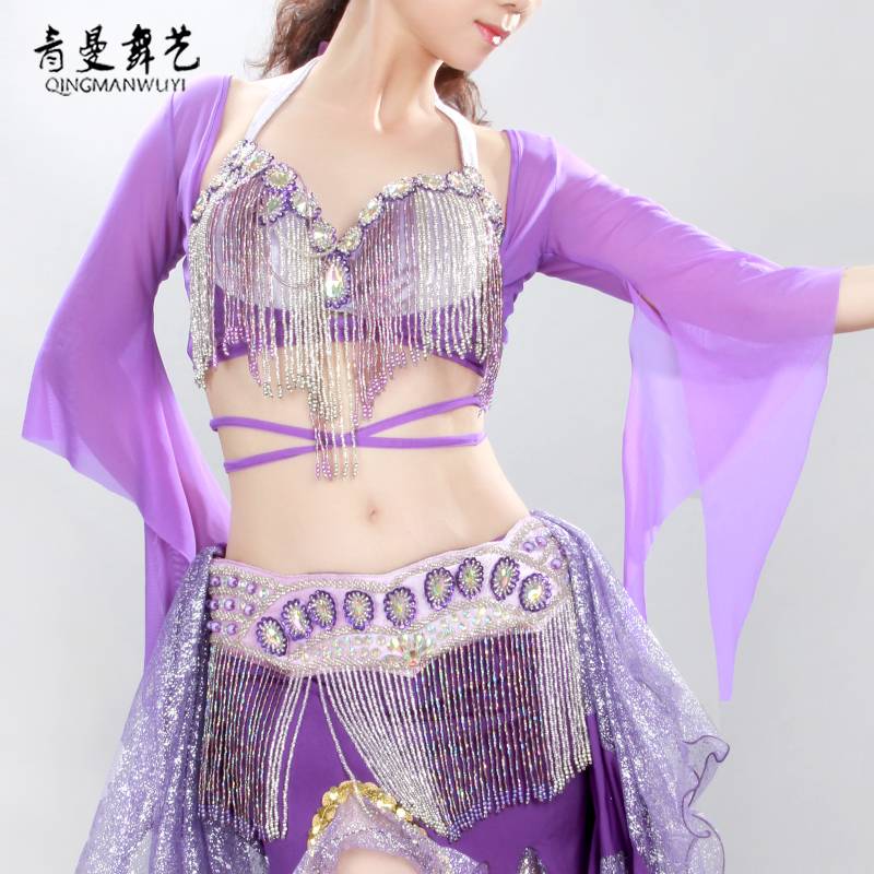 Autumn and winter sexy belly dance performed classical dance gauze, red lace, chest holding shoulder net gauze girl