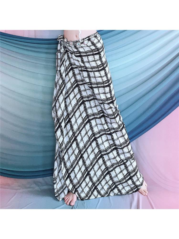 Baiya Qianhui belly dance summer skirt new multi -color printed skirt, Oriental dance performance, practice service hip towel