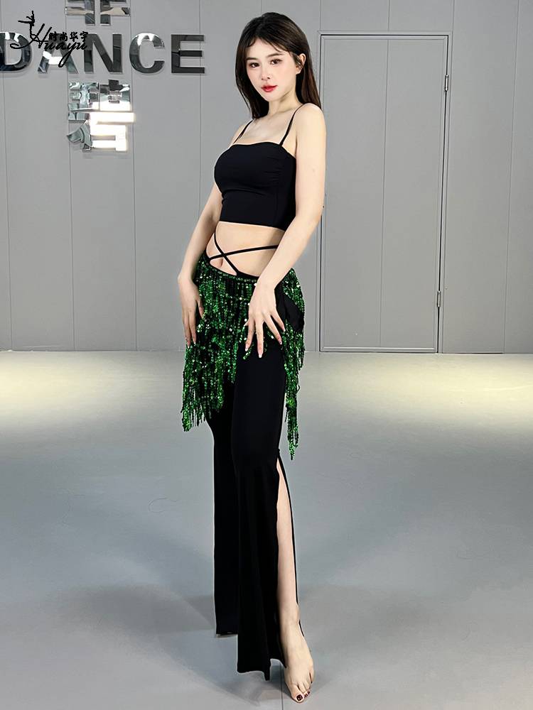 Belly dance waist chain sequins, stream scarf stage performances, grass dance waist, waist, fart curtain, oriental dance dance clothing waist scarf
