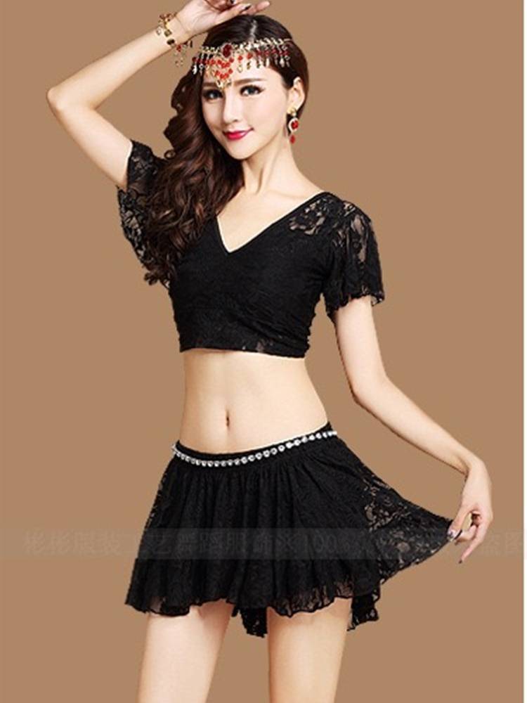 2023 Special offer belly dance clothing summer autumn new exercise suit lace short skirt sleeve nightclub performance clothes