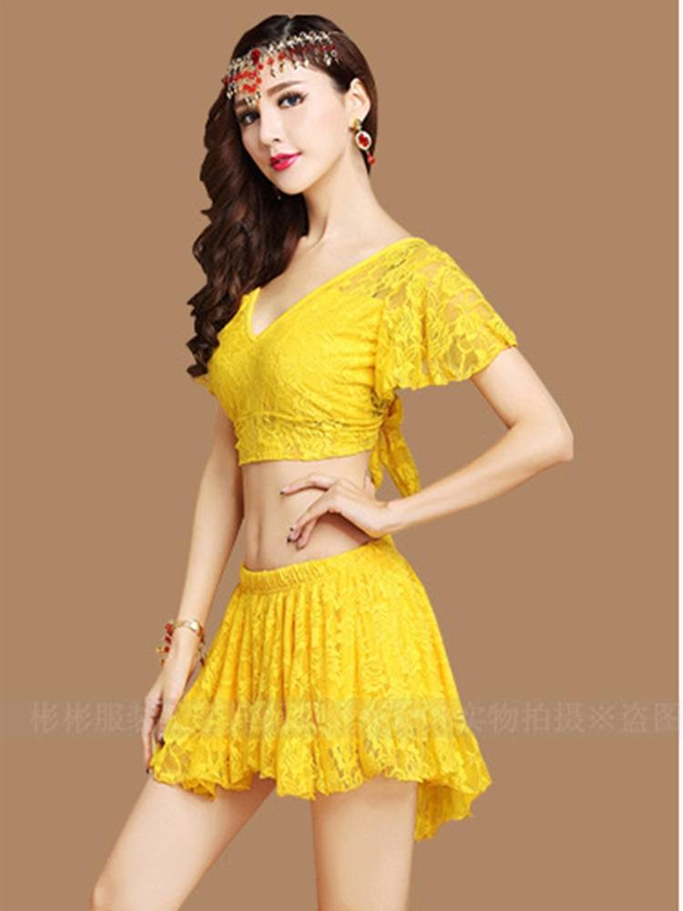 2023 Special offer belly dance clothing summer autumn new exercise suit lace short skirt sleeve nightclub performance clothes