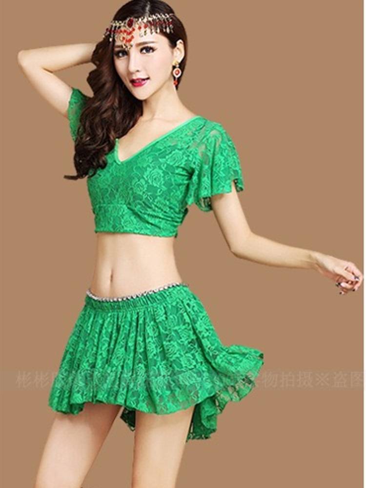 2023 Special offer belly dance clothing summer autumn new exercise suit lace short skirt sleeve nightclub performance clothes