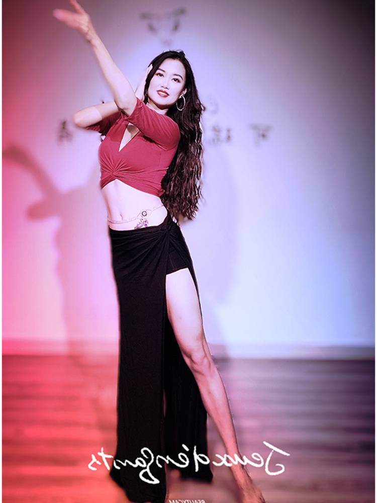 Belly Dance Practice Set 203 Summer New Modal Top+Skirt Female Oriental Dance Server